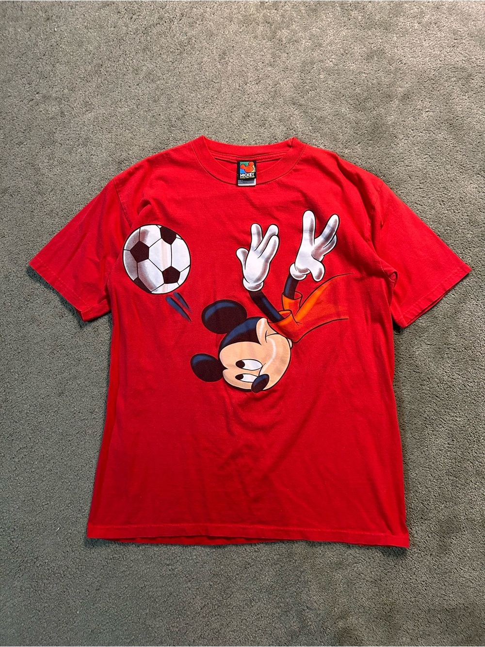 Vintage 90s Disney Mickey Mouse World Cup Breakthrough T Shirt XL Soccer